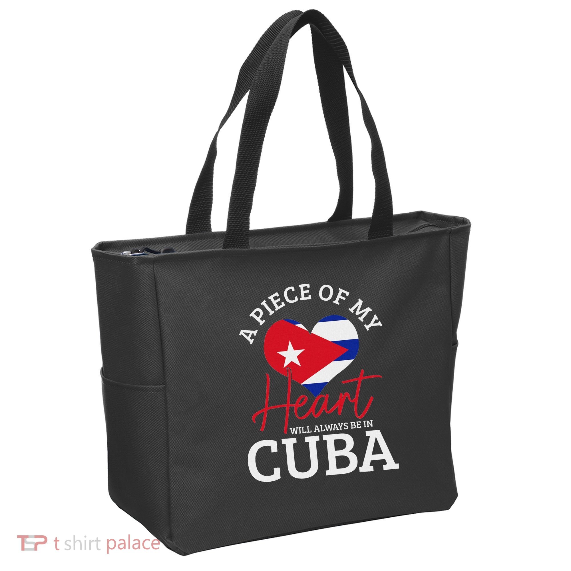 A Peace Of My Heart Will Always In Cuba Cuban Flag Pride Tote Bag