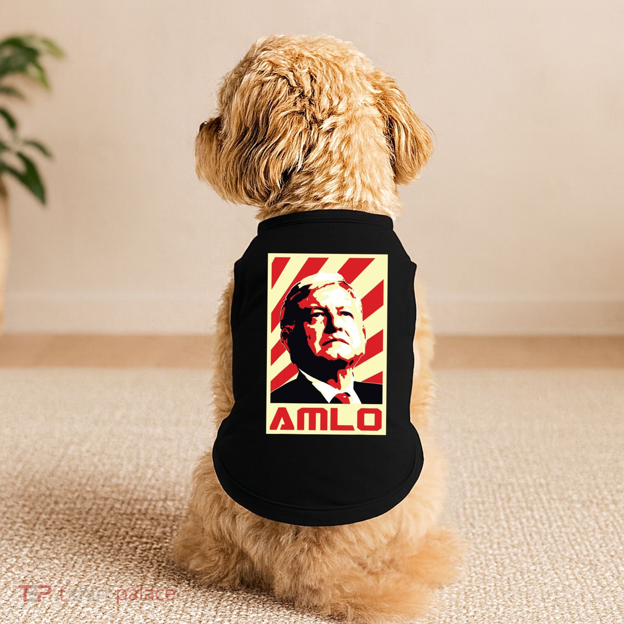 Amlo President Of Mexico Retro Propaganda Doggie Tank