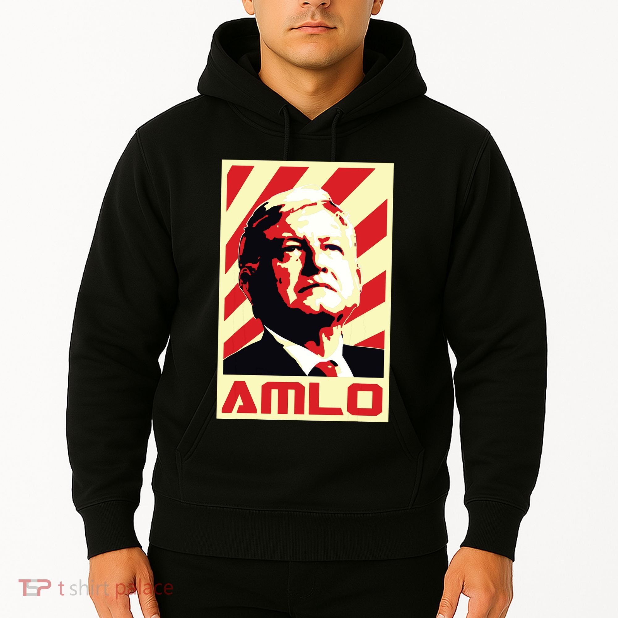 Amlo President Of Mexico Retro Propaganda Hoodie