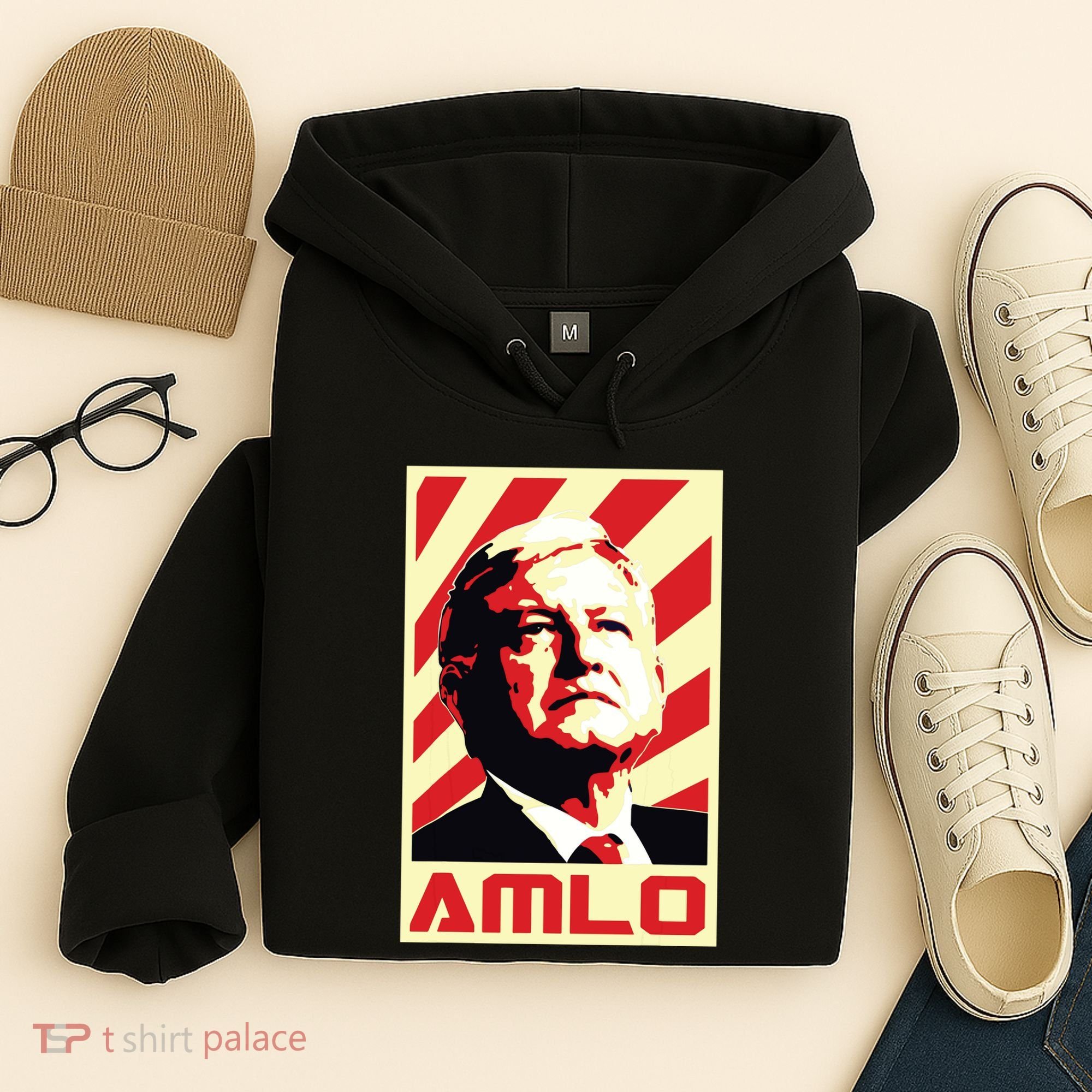 Amlo President Of Mexico Retro Propaganda Hoodie