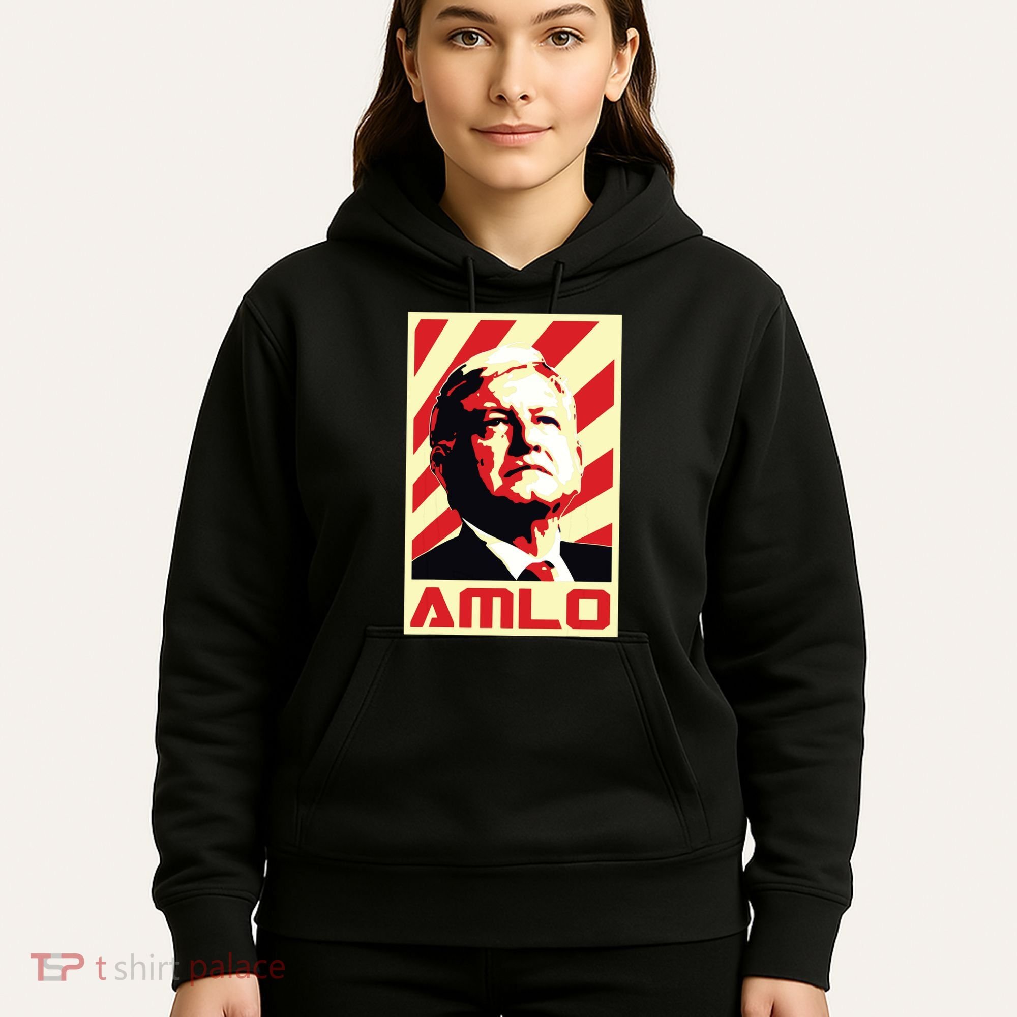 Amlo President Of Mexico Retro Propaganda Hoodie