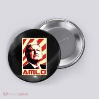 Amlo President Of Mexico Retro Propaganda Button thumb 0