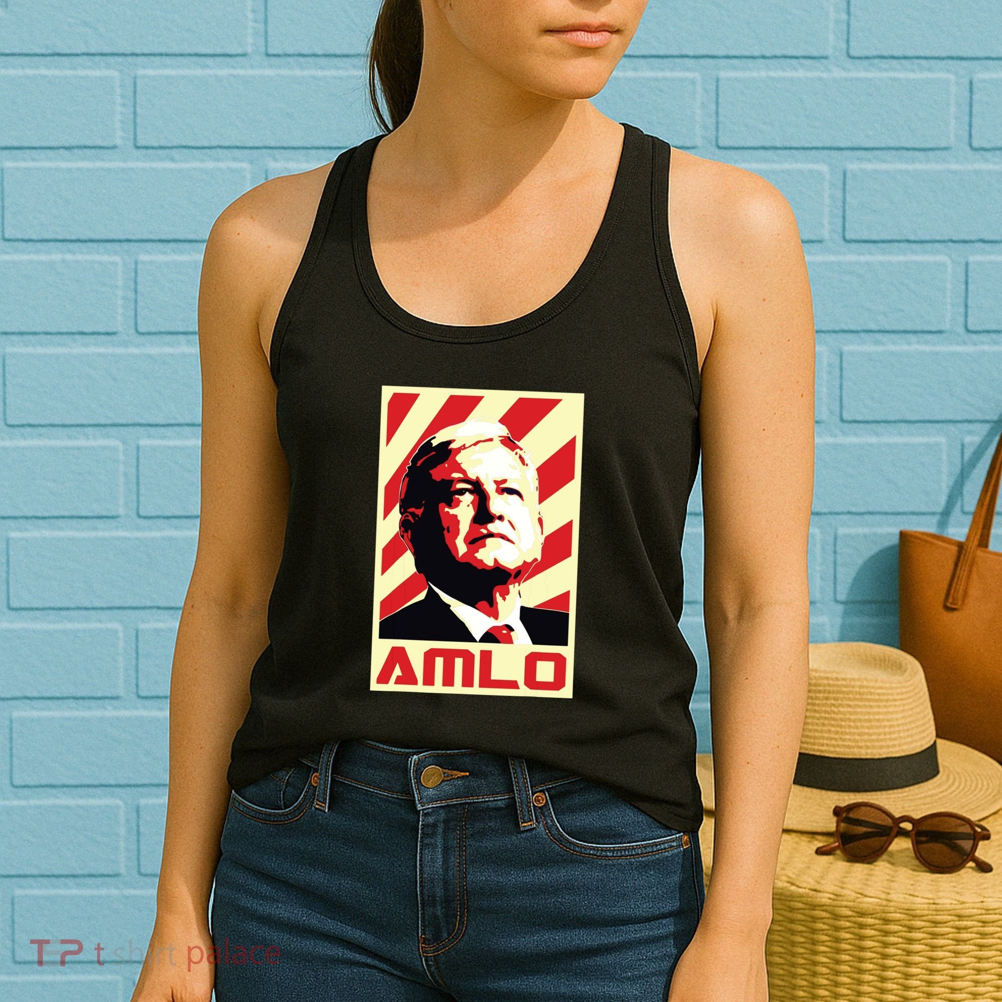 Amlo President Of Mexico Retro Propaganda Women's Tank Top