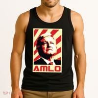 Amlo President Of Mexico Retro Propaganda Tank Top thumb 3