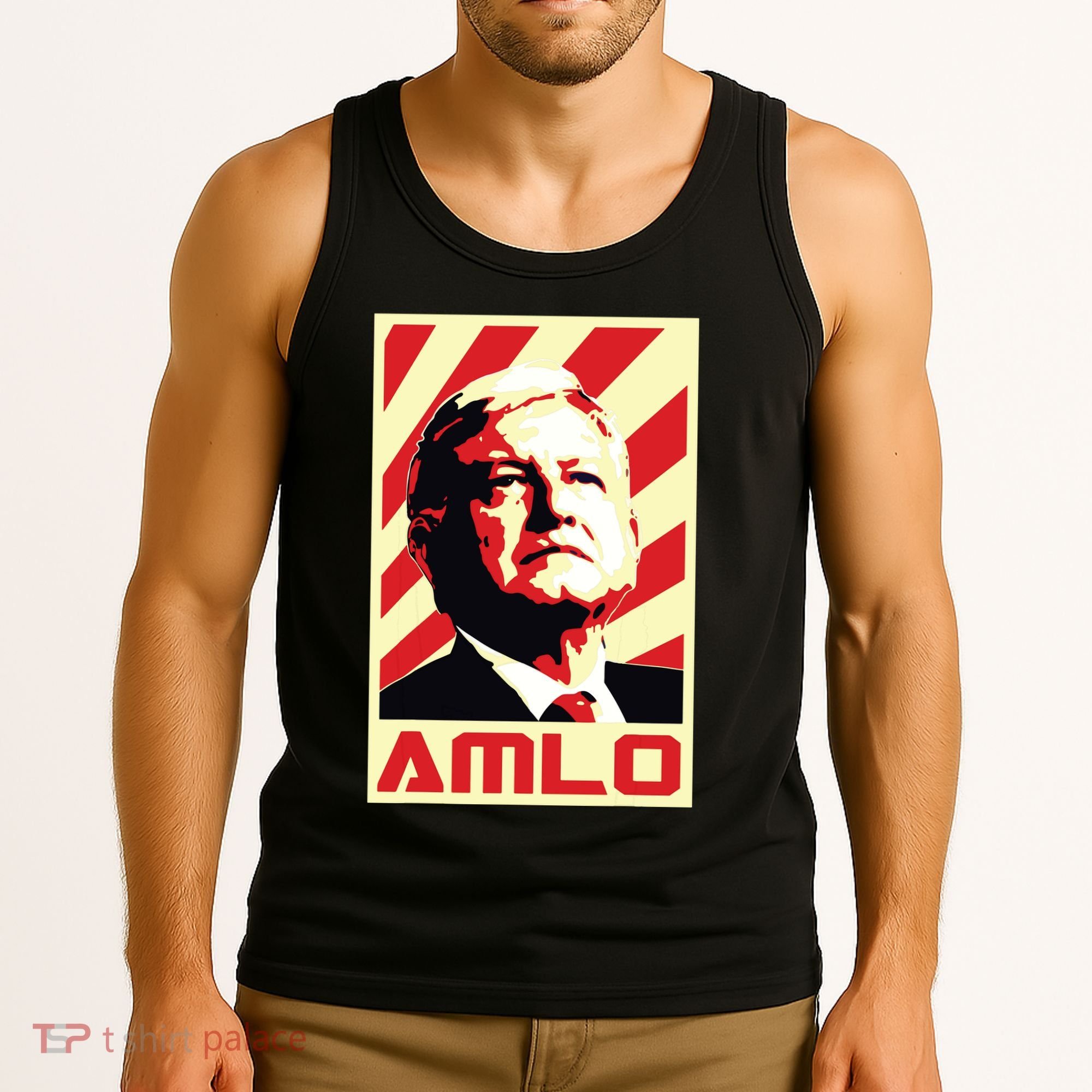 Amlo President Of Mexico Retro Propaganda Tank Top