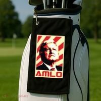 Amlo President Of Mexico Retro Propaganda Golf Towel thumb 2