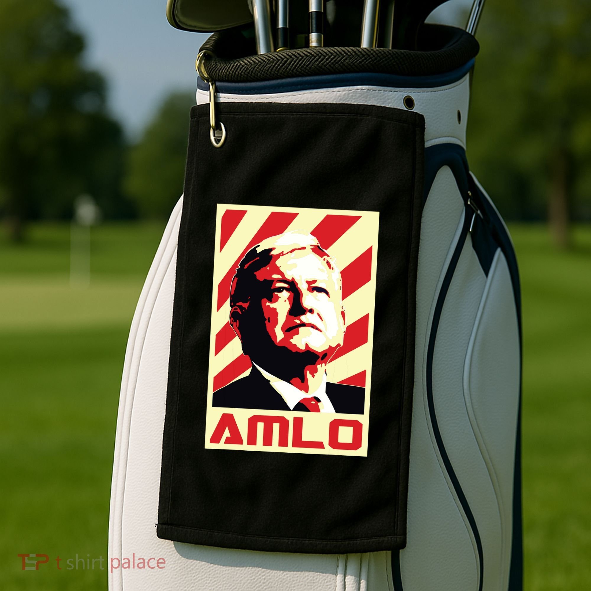 Amlo President Of Mexico Retro Propaganda Golf Towel