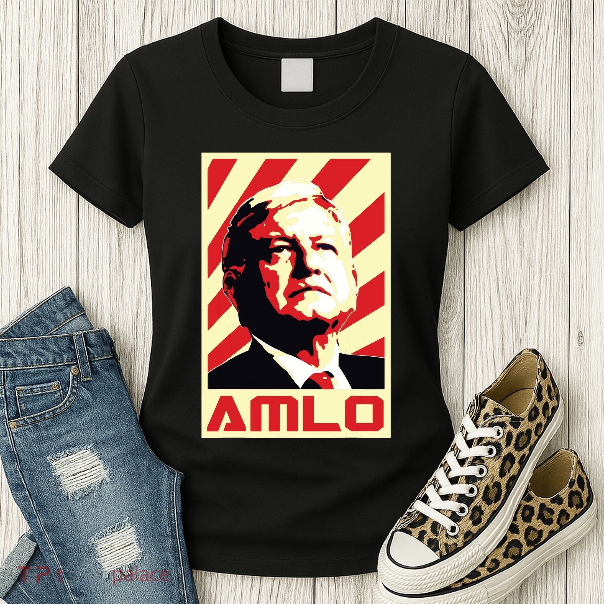 Amlo President Of Mexico Retro Propaganda Women's T-Shirt