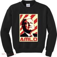 Amlo President Of Mexico Retro Propaganda Kids Sweatshirt thumb 0