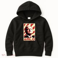 Amlo President Of Mexico Retro Propaganda Kids Hoodie thumb 0