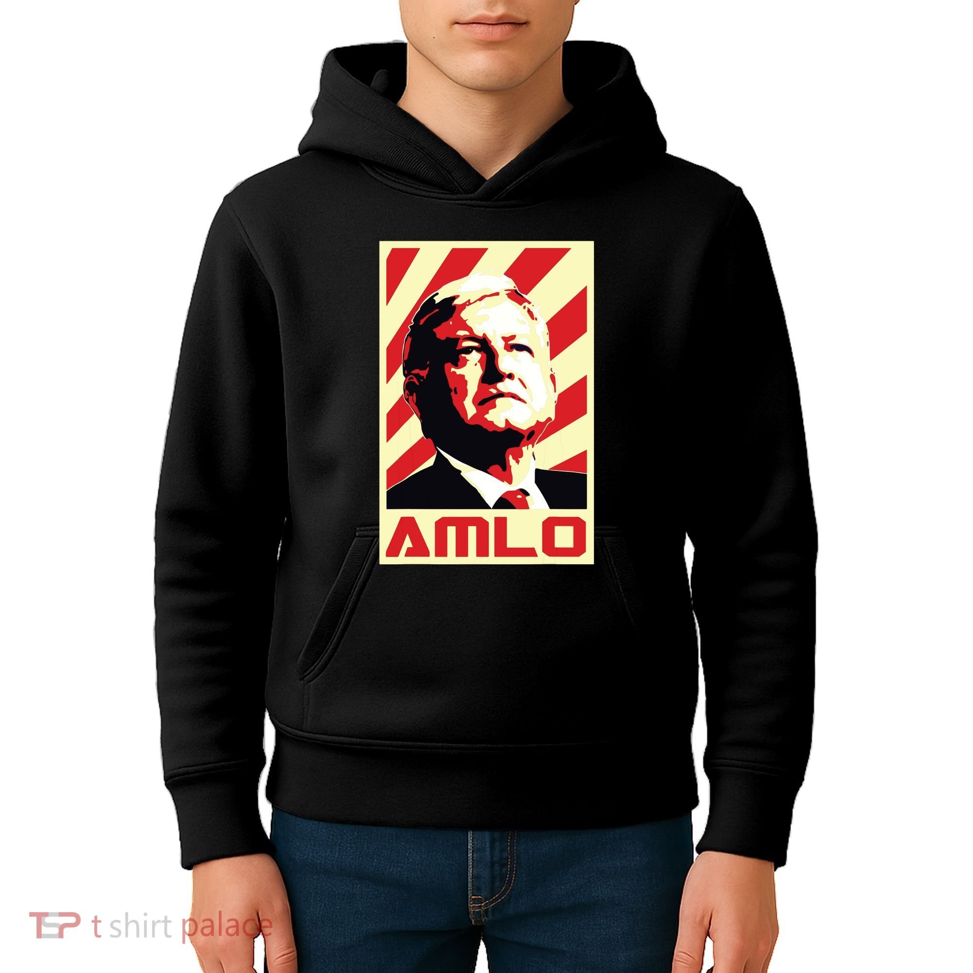 Amlo President Of Mexico Retro Propaganda Kids Hoodie