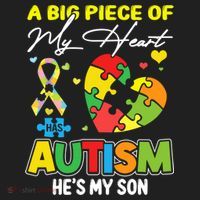 A Piece Of My Heart Has Autism My Son Gift Beanie thumb 2