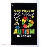 A Piece Of My Heart Has Autism My Son Gift Golf Towel thumb 0