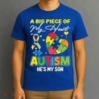 A Piece Of My Heart Has Autism My Son Gift T-Shirt thumb 3
