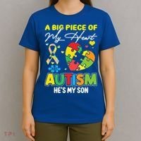 A Piece Of My Heart Has Autism My Son Gift T-Shirt thumb 4
