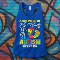 A Piece Of My Heart Has Autism My Son Gift Women's Tank Top thumb 3