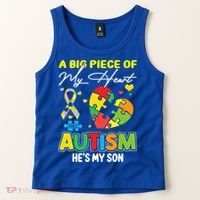 A Piece Of My Heart Has Autism My Son Gift Tank Top thumb 2