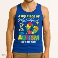 A Piece Of My Heart Has Autism My Son Gift Tank Top thumb 3