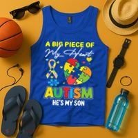 A Piece Of My Heart Has Autism My Son Gift Tank Top thumb 4