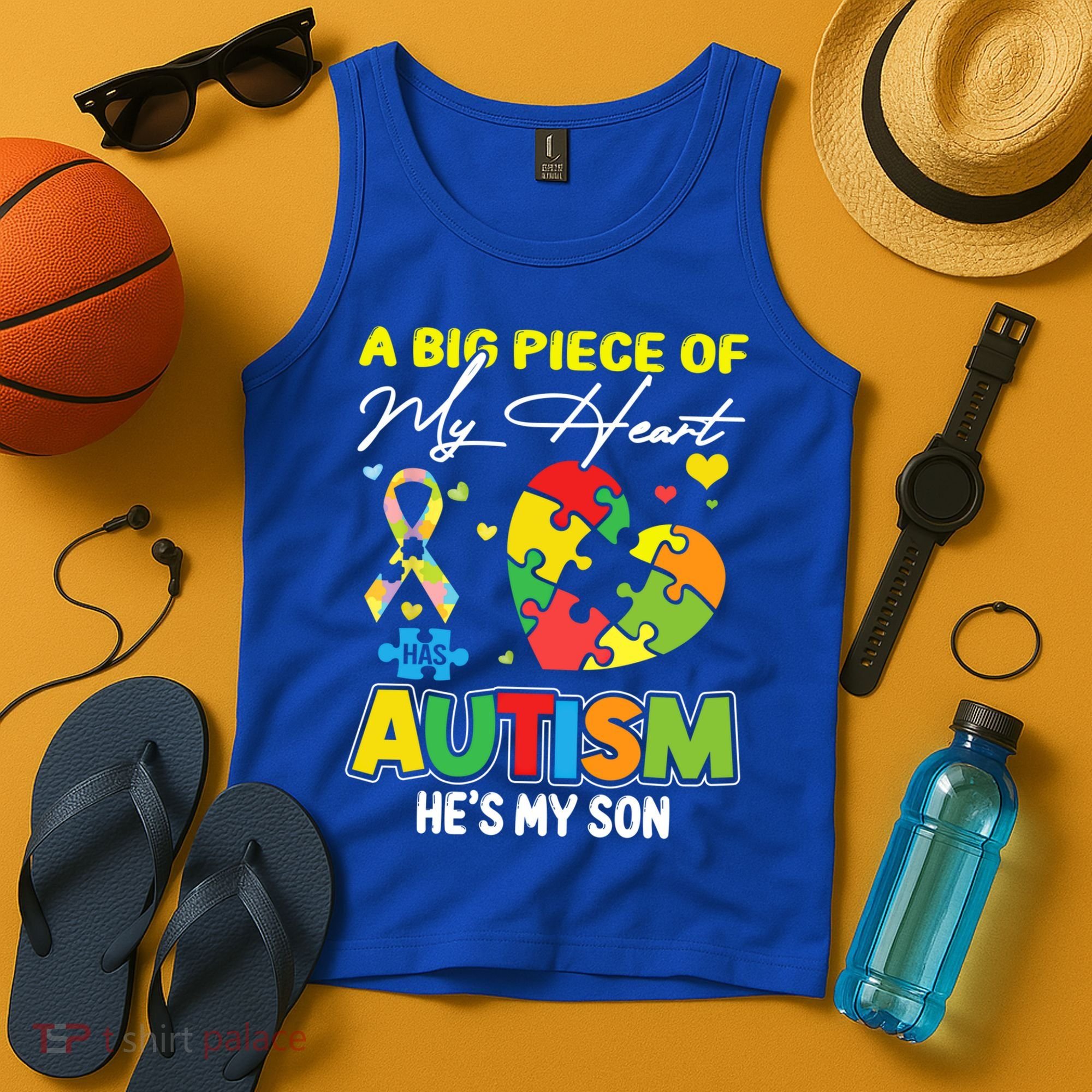 A Piece Of My Heart Has Autism My Son Gift Tank Top