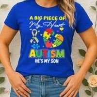 A Piece Of My Heart Has Autism My Son Gift Women's T-Shirt thumb 2