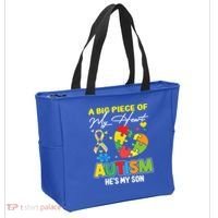 A Piece Of My Heart Has Autism My Son Gift Tote Bag thumb 2