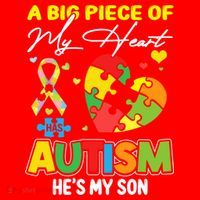 A Piece Of My Heart Has Autism My Son Gift Santa Hat thumb 1