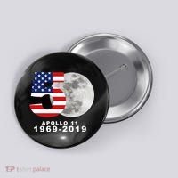 Apollo 11 50th Anniversary American Moon Landing Button thumb 0