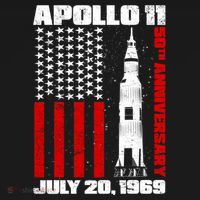 Apollo 11 50th Anniversary Flag USA-Made Doggie Bandana thumb 2