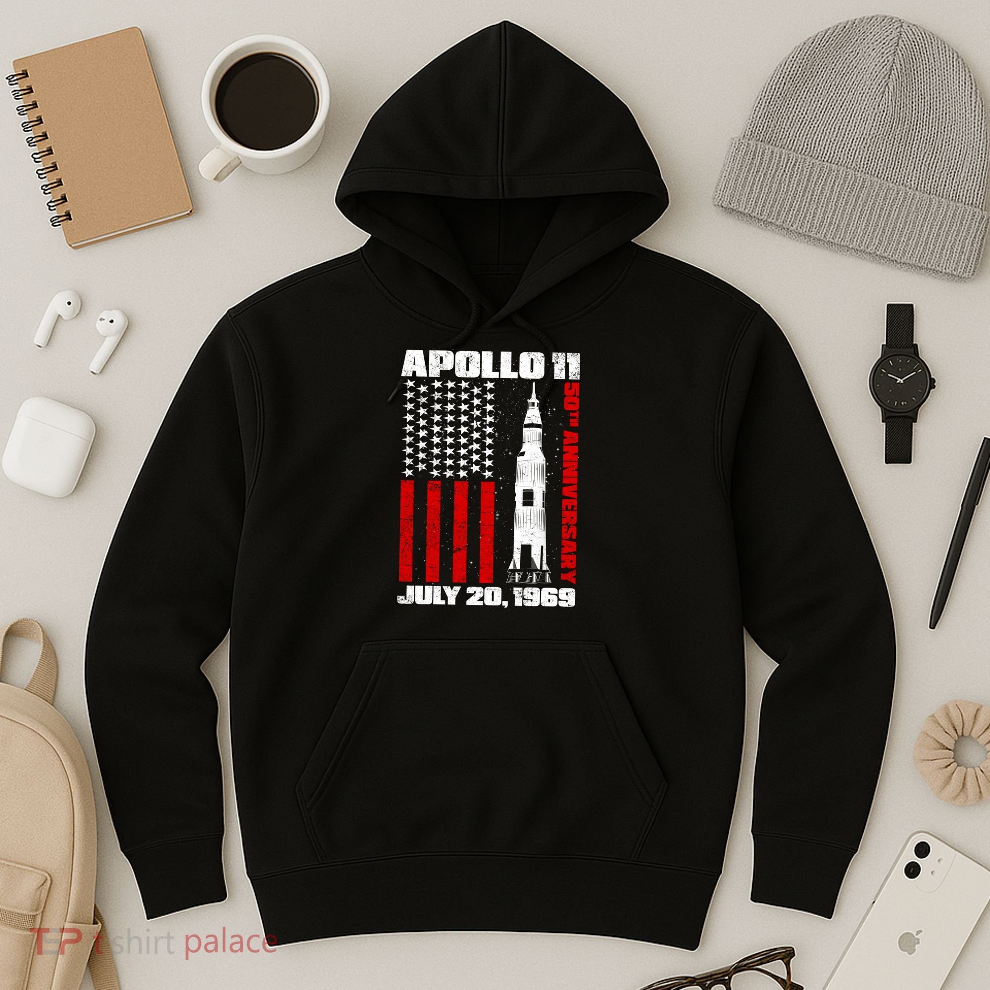 Apollo 11 50th Anniversary Flag Hoodie