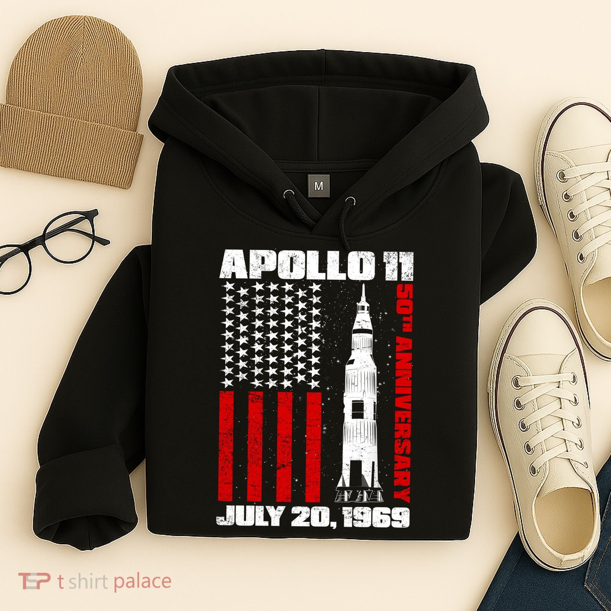 Apollo 11 50th Anniversary Flag Hoodie