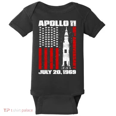Apollo 11 50th Anniversary Flag Baby Bodysuit