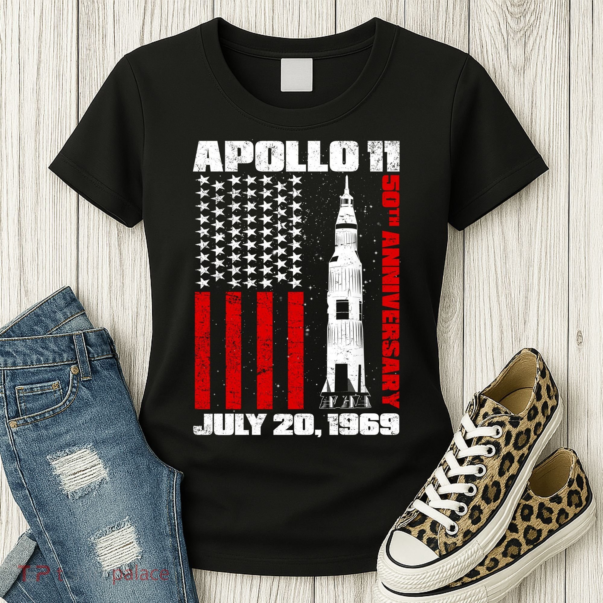 Apollo 11 50th Anniversary Flag Women's T-Shirt