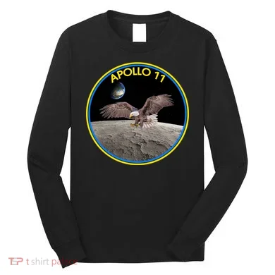 Apollo 11 Emblem Moon Landing Bald Eagle Long Sleeve Shirt