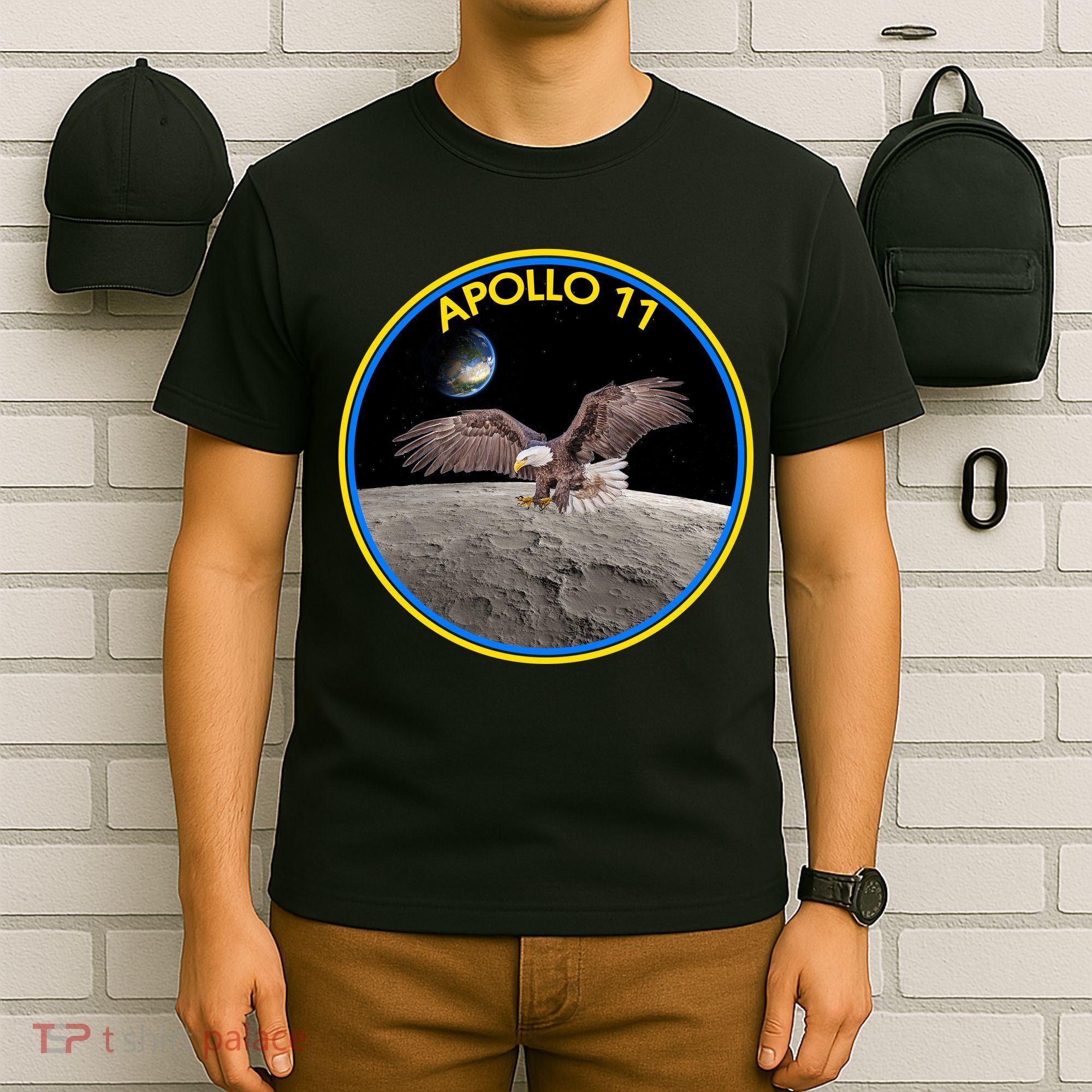 Apollo 11 Emblem Moon Landing Bald Eagle T-Shirt