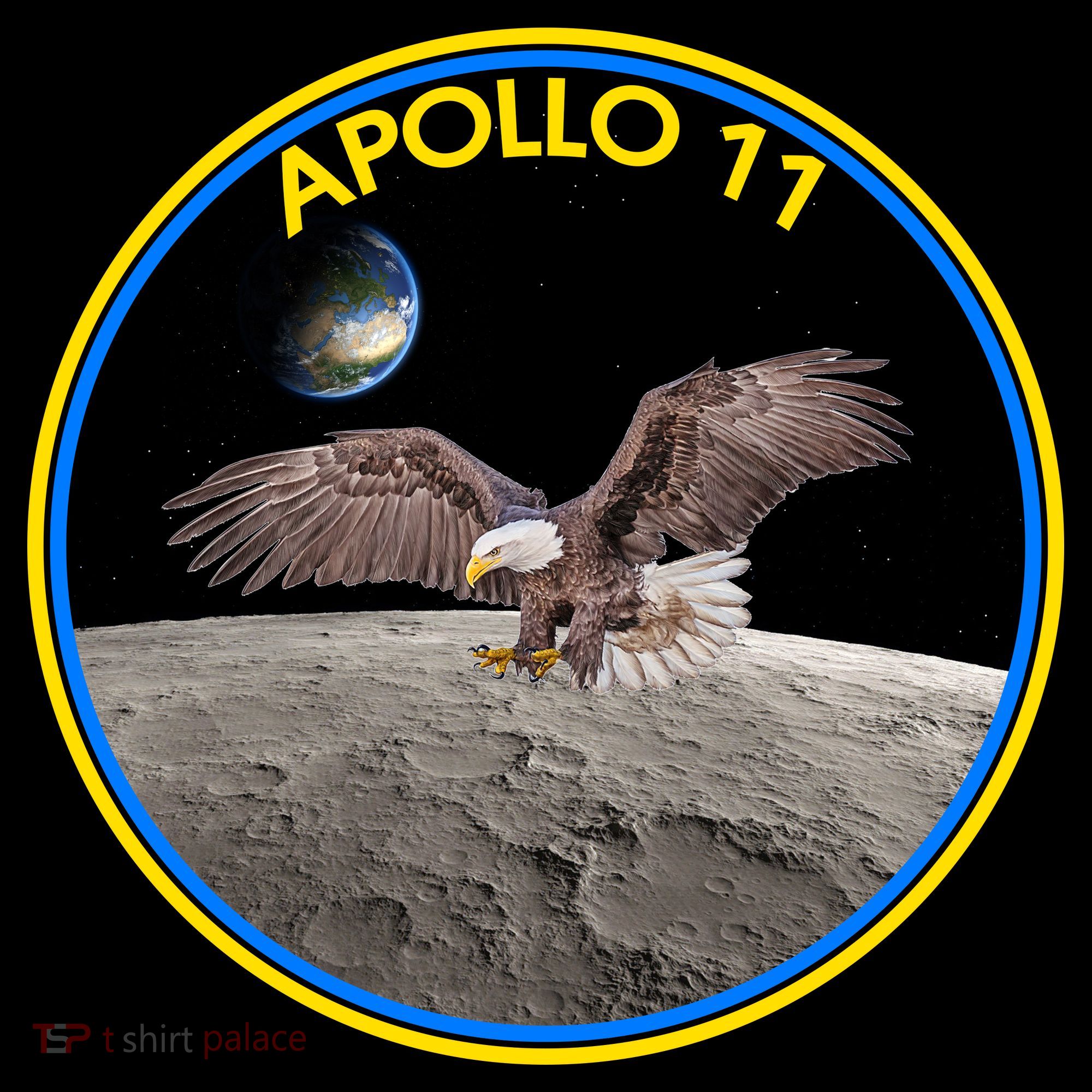 Apollo 11 Emblem Moon Landing Bald Eagle T-Shirt