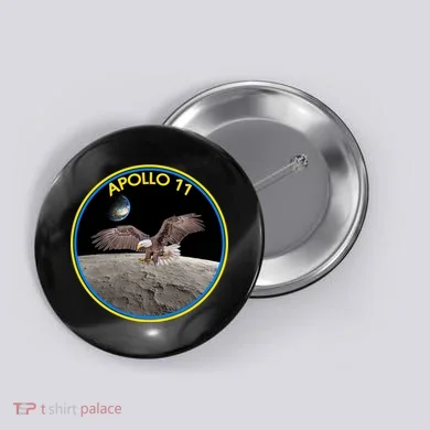 Apollo 11 Emblem Moon Landing Bald Eagle Button