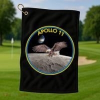 Apollo 11 Emblem Moon Landing Bald Eagle Golf Towel thumb 1