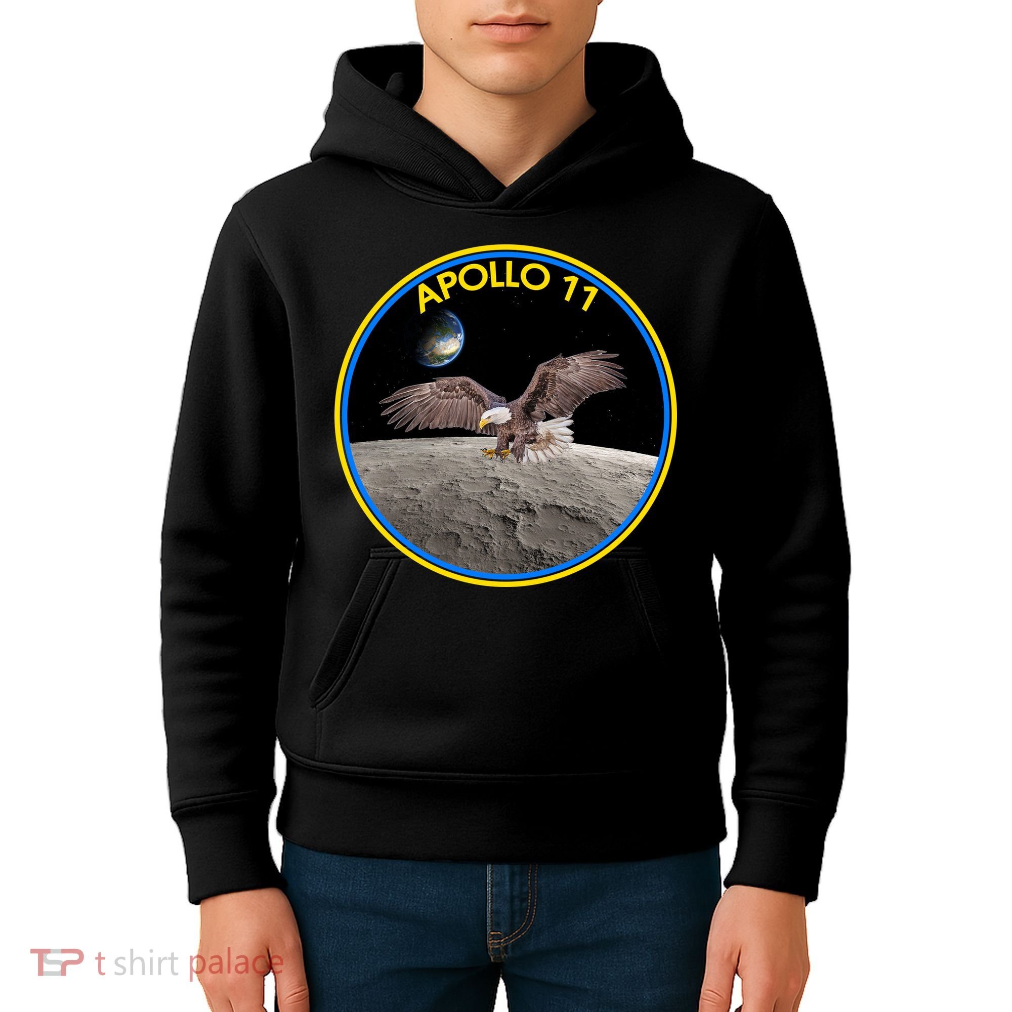 Apollo 11 Emblem Moon Landing Bald Eagle Kids Hoodie