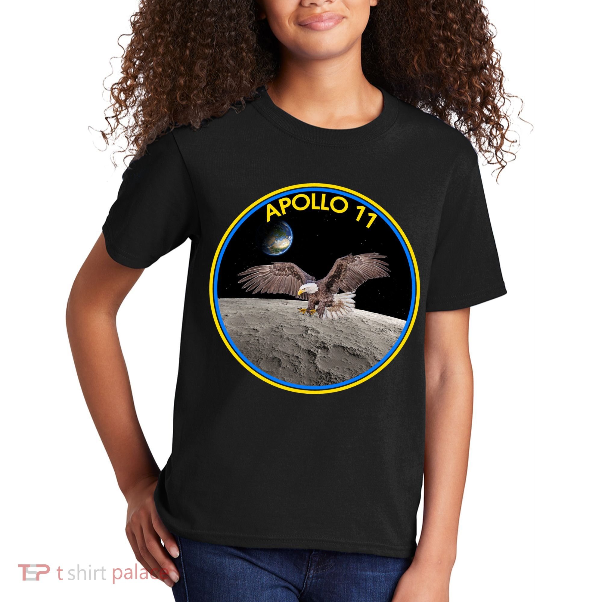 Apollo 11 Emblem Moon Landing Bald Eagle Kids T-Shirt