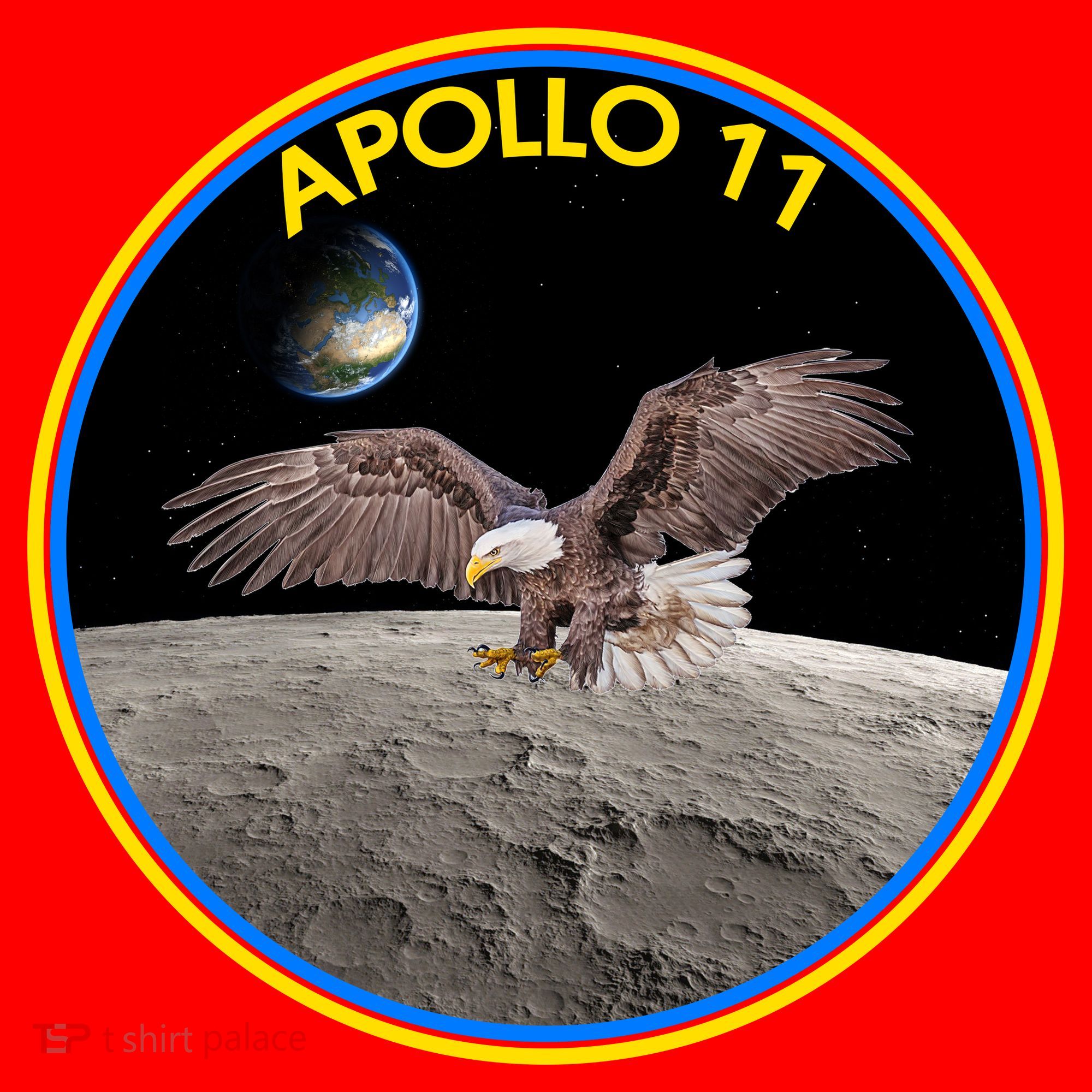 Apollo 11 Emblem Moon Landing Bald Eagle Santa Hat