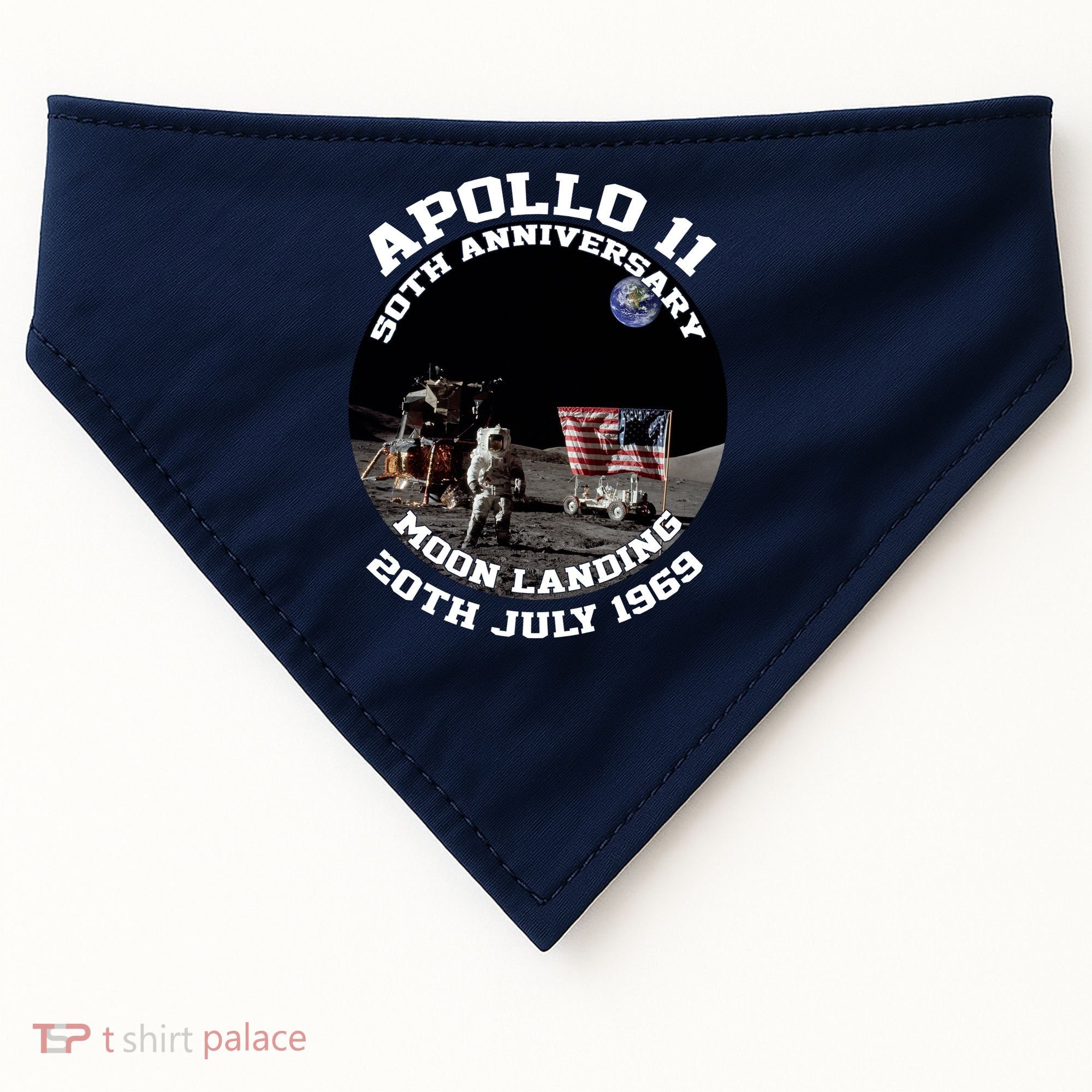 Apollo 11 Moon Landing July 20th 1969 USA-Made Doggie Bandana