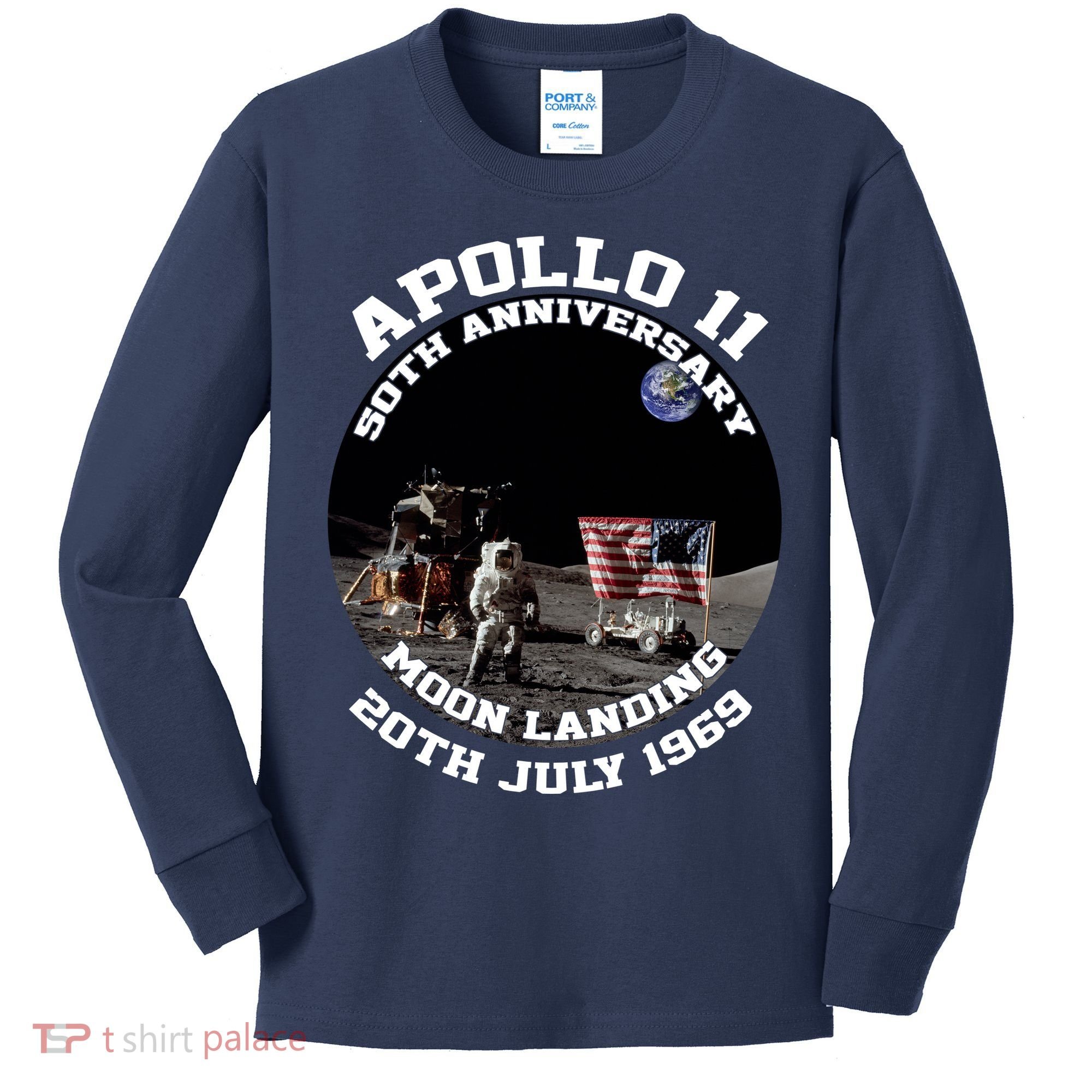 Apollo 11 Moon Landing July 20th 1969 Kids Long Sleeve Shirt