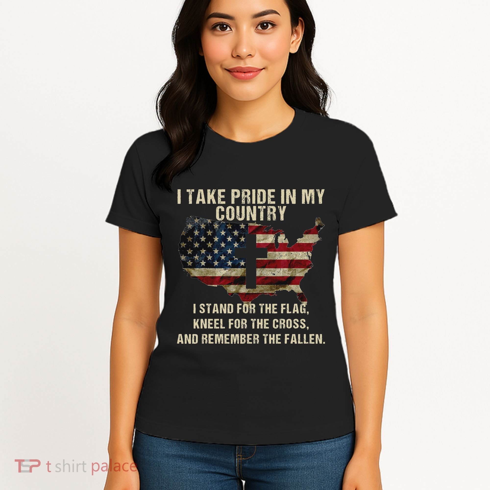 American Pride Patriotic American Flag Women's T-Shirt
