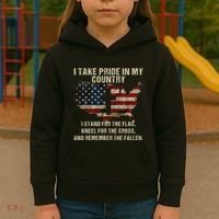 American Pride Patriotic American Flag Kids Hoodie thumb 3