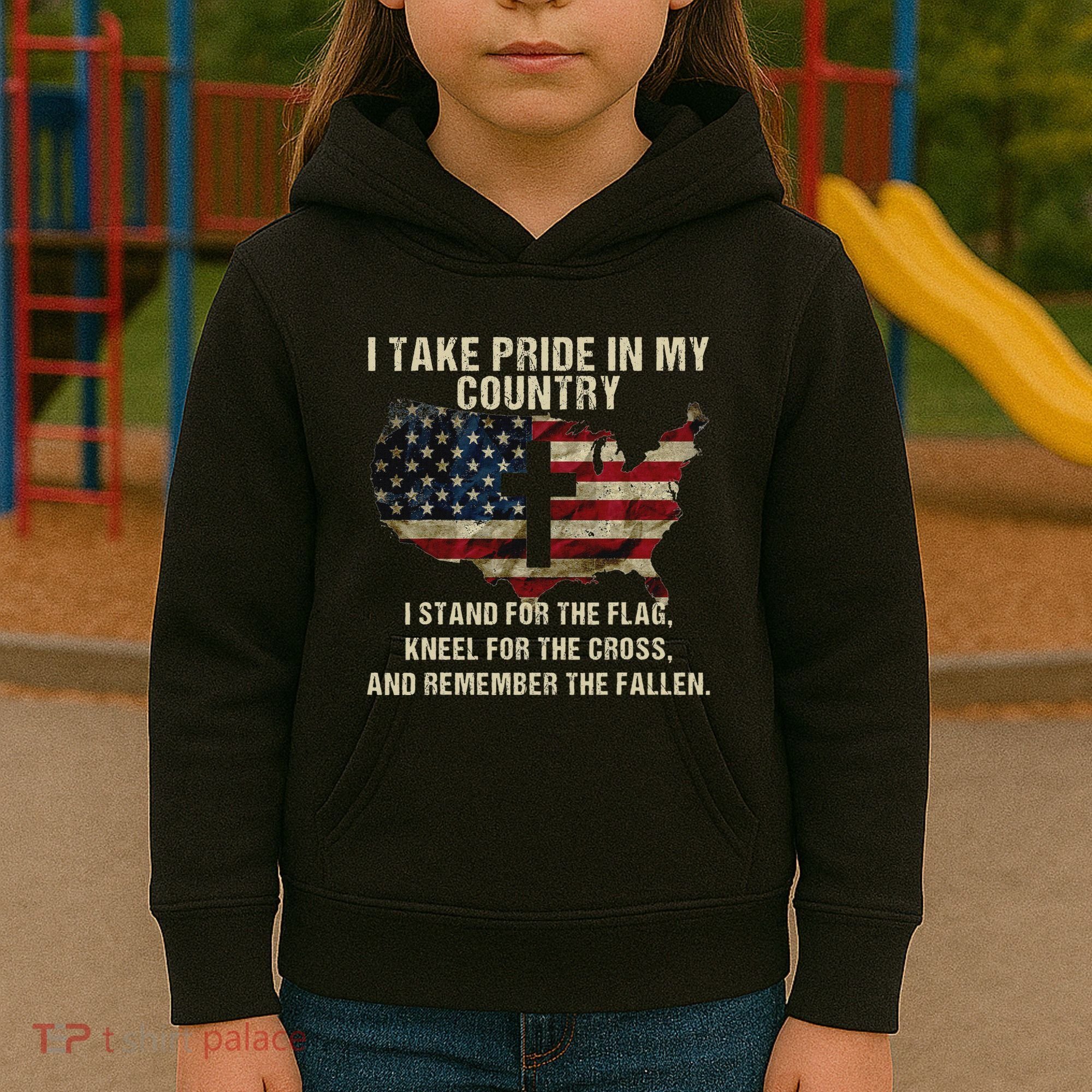 American Pride Patriotic American Flag Kids Hoodie