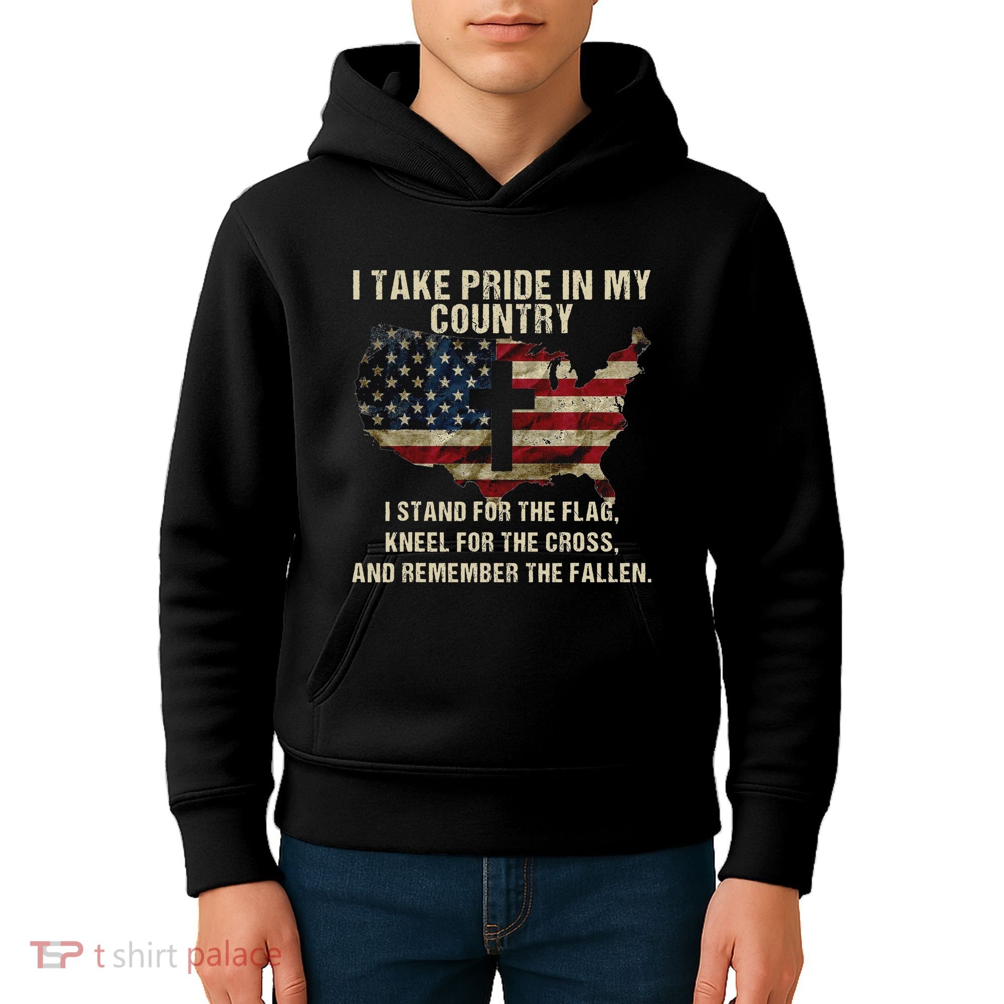 American Pride Patriotic American Flag Kids Hoodie