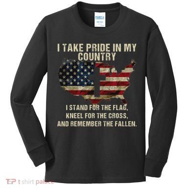 American Pride Patriotic American Flag Kids Long Sleeve Shirt