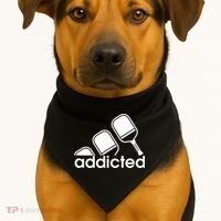 Addicted Pickleball Player USA-Made Doggie Bandana thumb 1