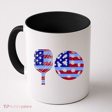 American Pickleball Paddle And Ball Coffee Mug